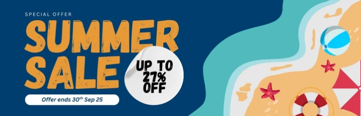 Summer Sale - Up to 24% offf