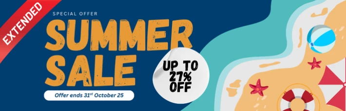 Summer Sale - Up to 27% offf